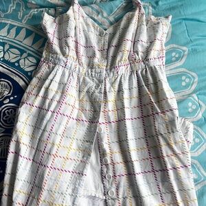 ModCloth White checkered halter dress